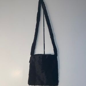 Shein (NWT) black faux fur purse